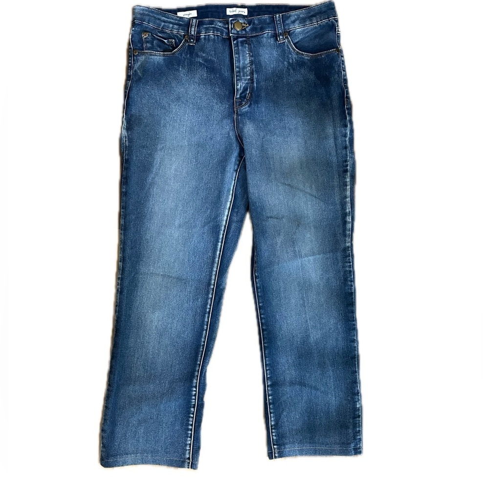 Tribal Cropped Straight Leg Jeans Size 12